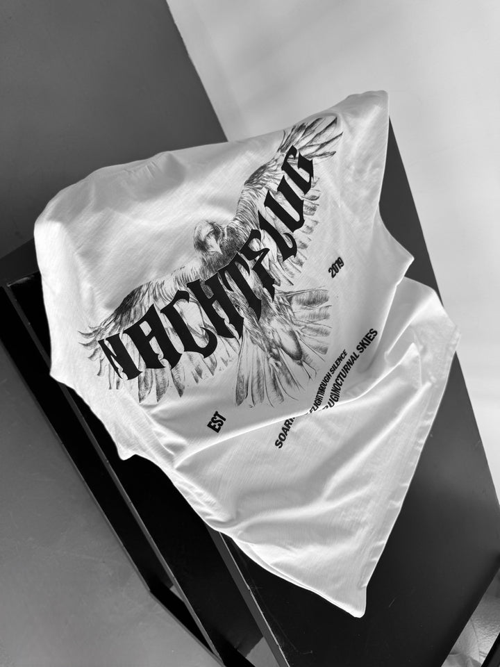 Oversize "Nachtflug" T-Shirt - Ecru