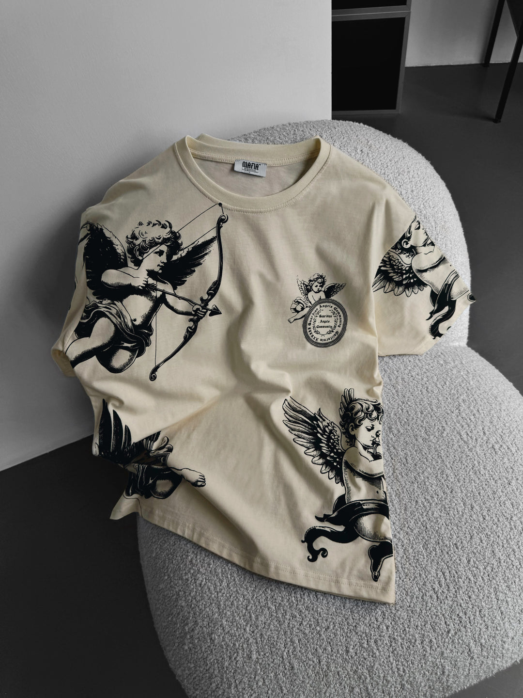 Oversize Guardian Angels T-Shirt - Antique White