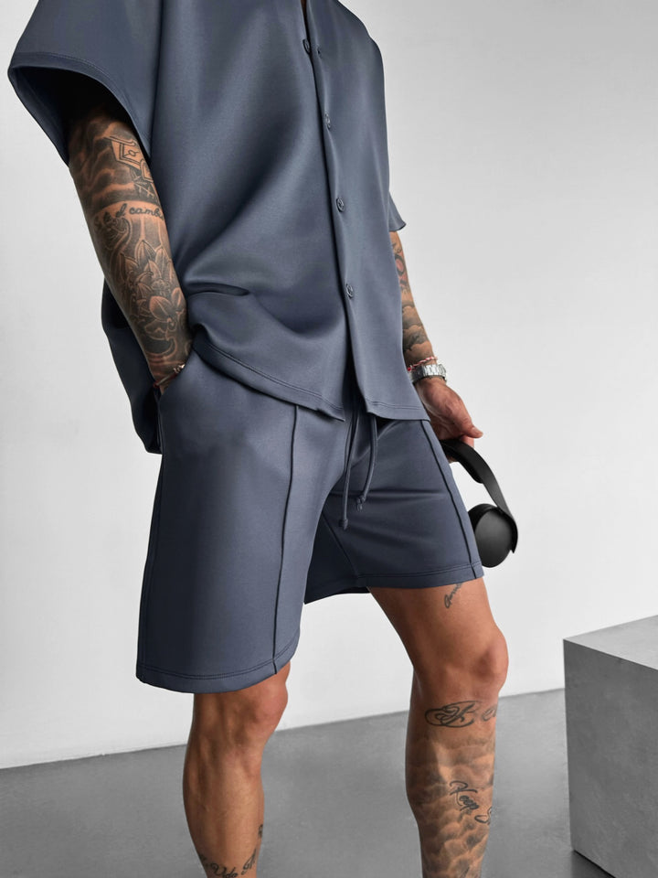 Loose Fit Seam Diver Shorts  - Anthracite