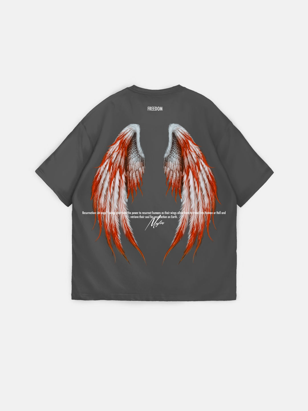 Oversize Angel Wings T-Shirt - Anthracite