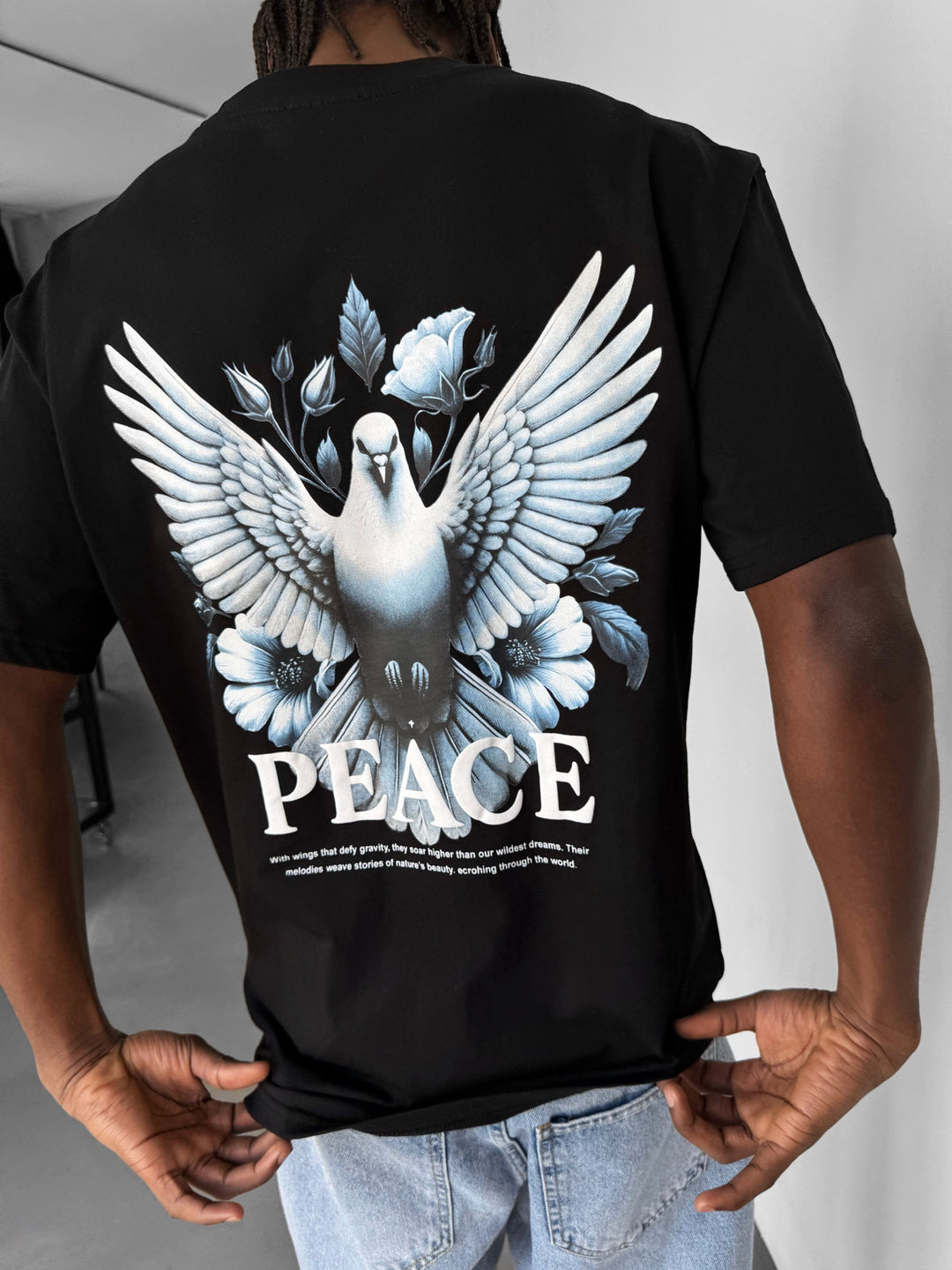 Oversize Peace T-Shirt - Black