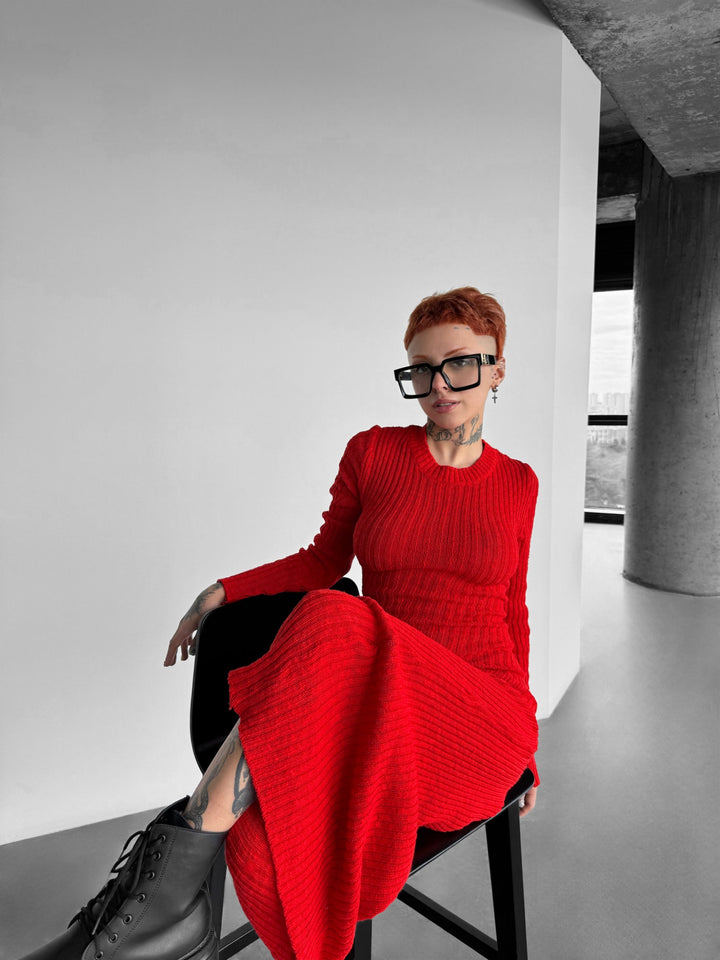 Maxi Knit Dress - Red