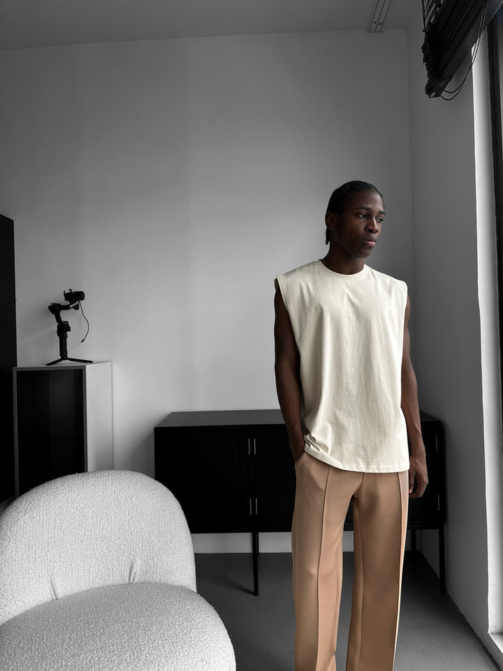 Oversize Basic Tanktop - Light Beige