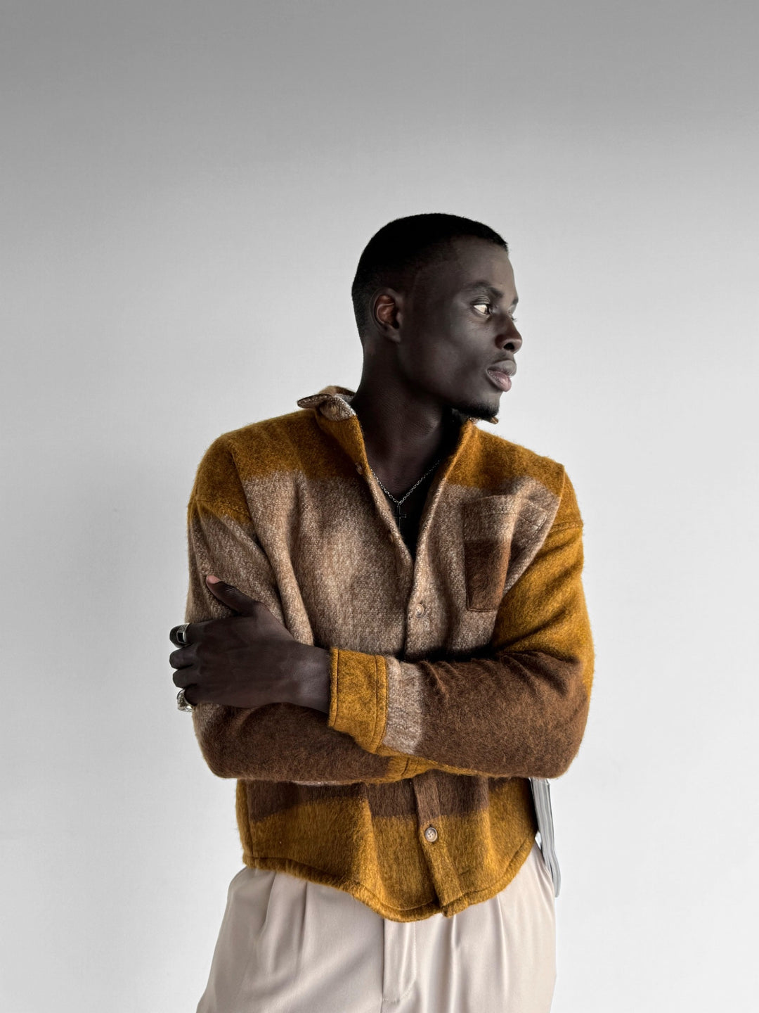 Oversize Autumn Shirt - Brown