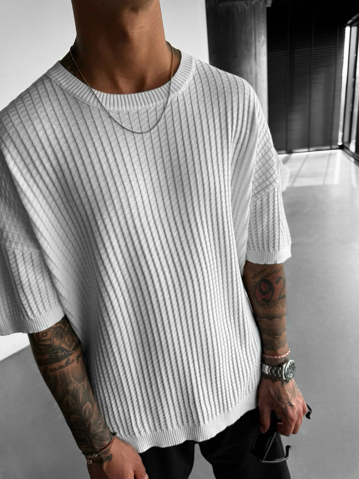 Oversize Waffle T-Shirt - White