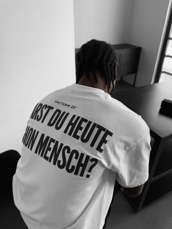 Oversize 'Mensch' T-Shirt - Ecru