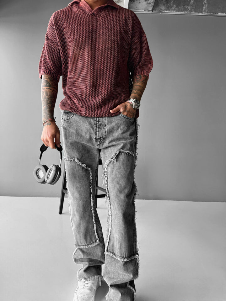 Regular Fit Knit Grid T-shirt - Plum Perfect