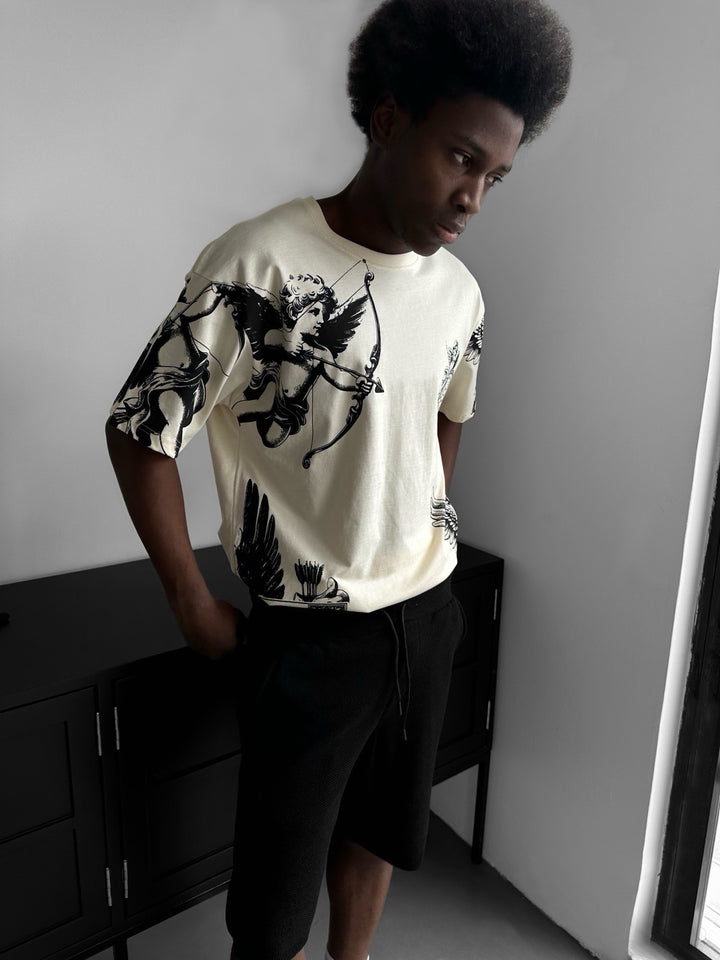 Oversize Guardian Angels T-Shirt - Antique White
