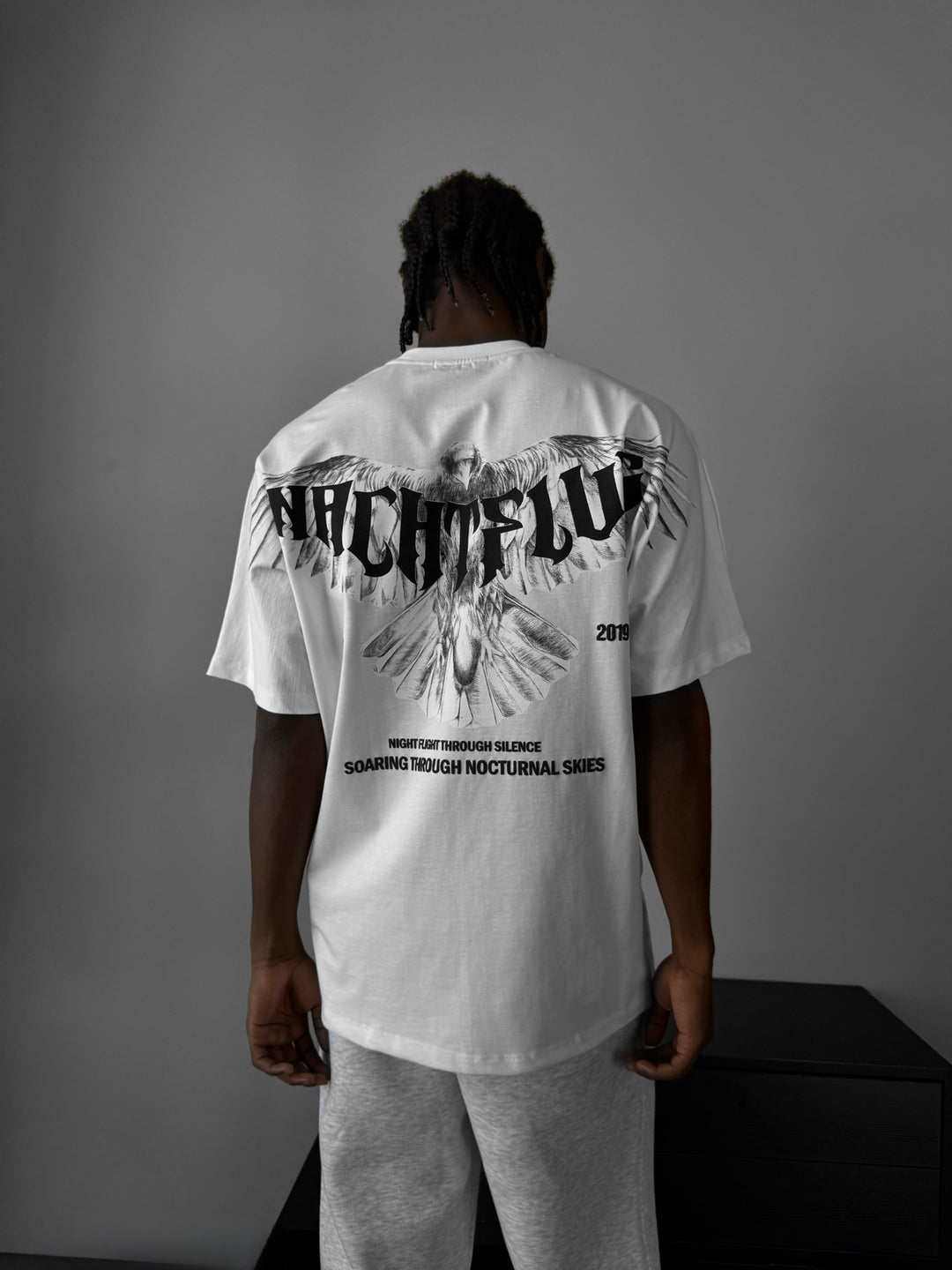 Oversize "Nachtflug" T-Shirt - Ecru
