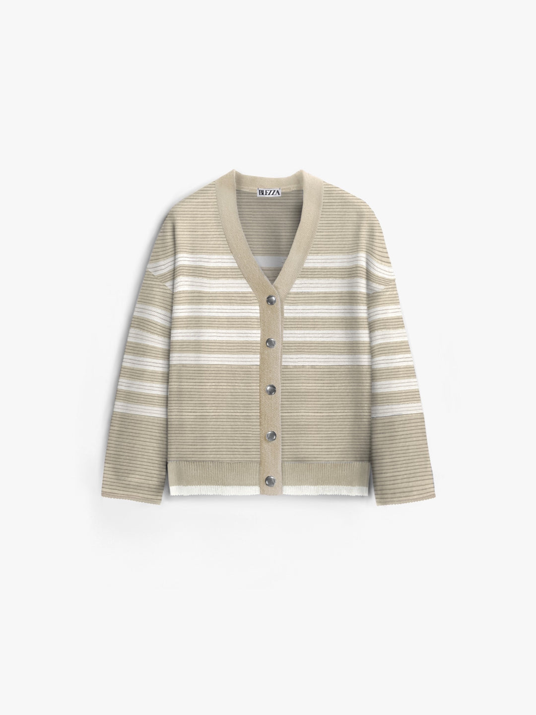 Oversize Textured Knit Cardigan - Beige