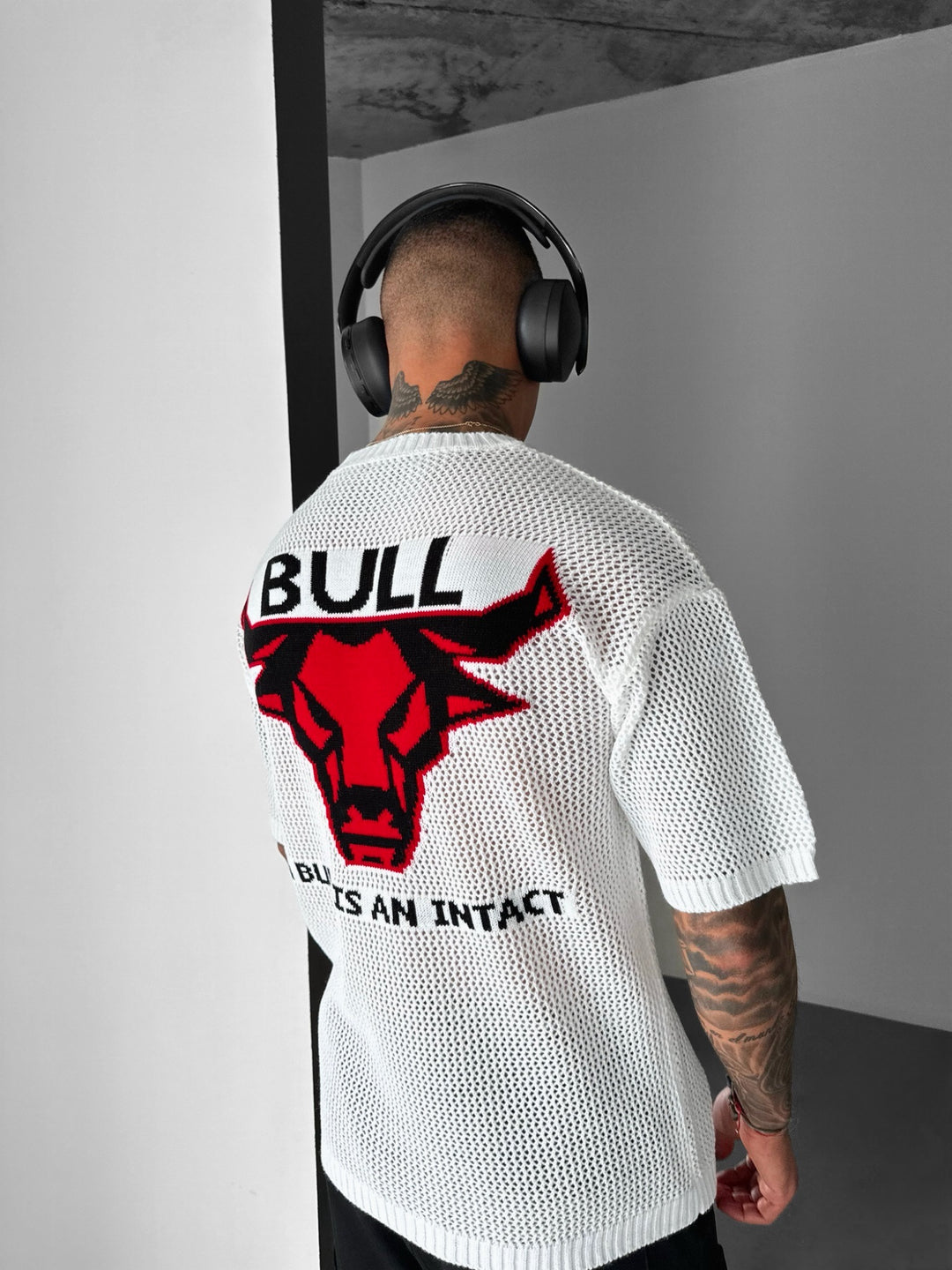 Oversize Bull Knit T-Shirt - White