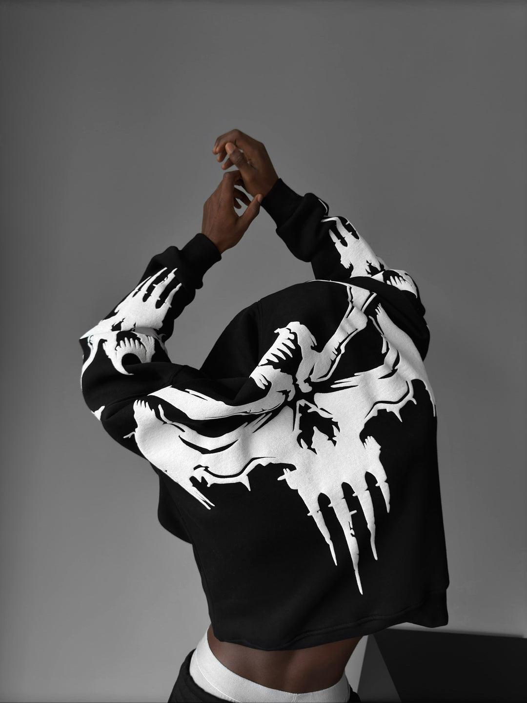 Oversize Ghost Hoodie - Black
