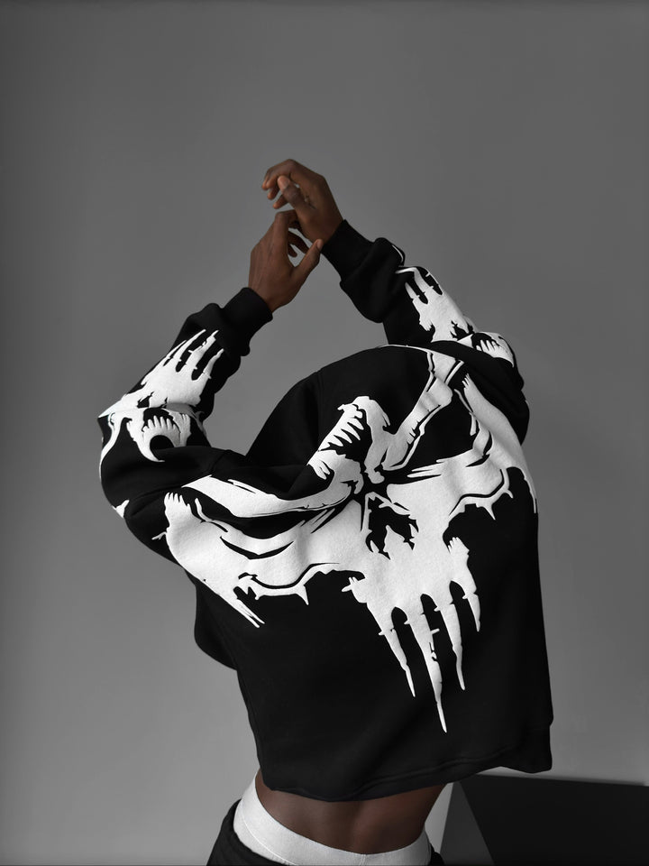 Oversize Ghost Hoodie - Black