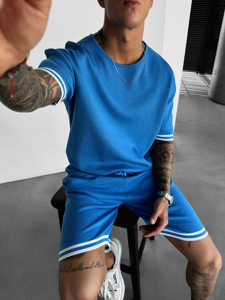 Regular Fit Knit T-shirt - Galactic Cobalt