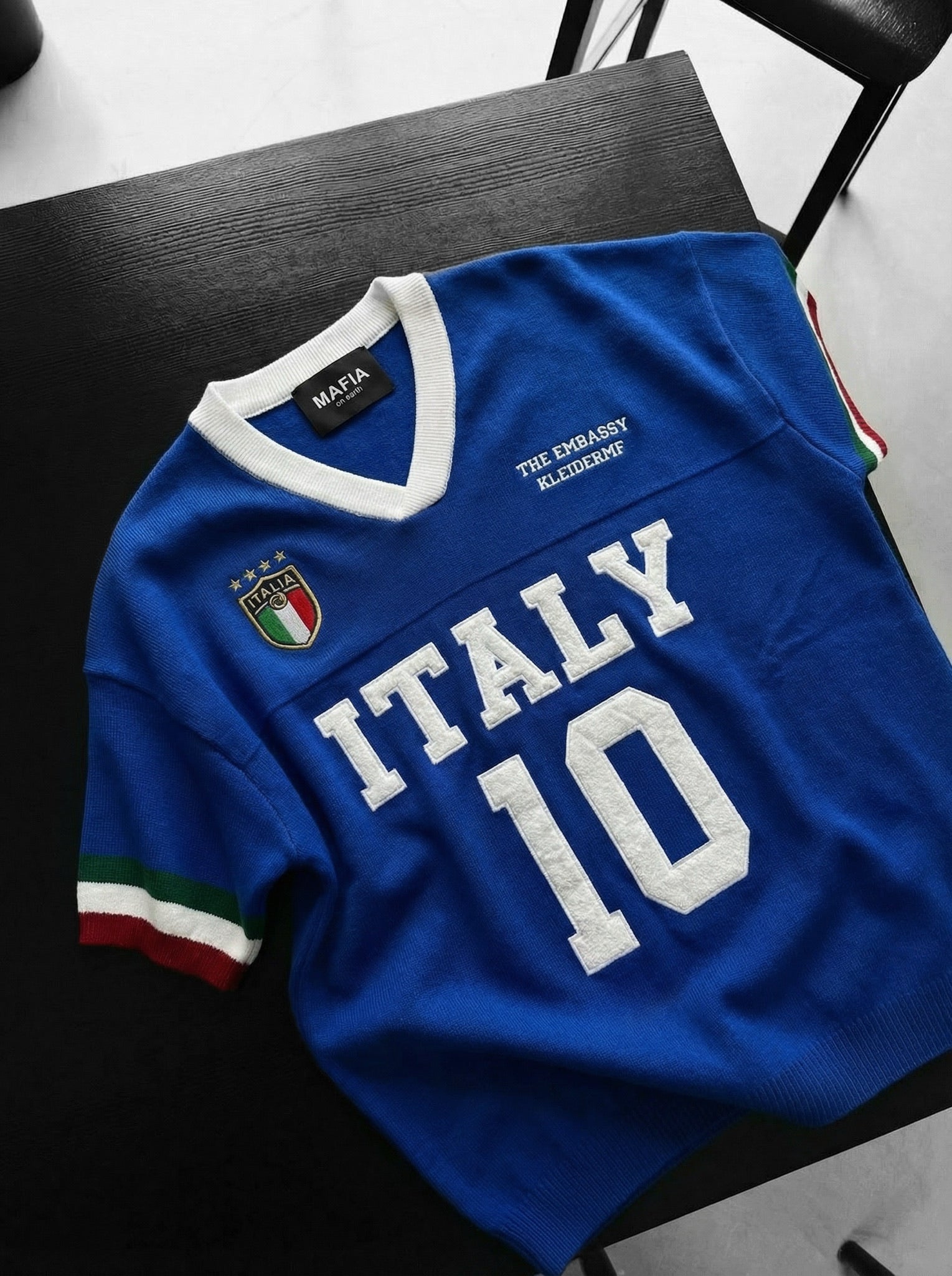 Oversize Italy Knit T-shirt - Sax – Kleidermafia