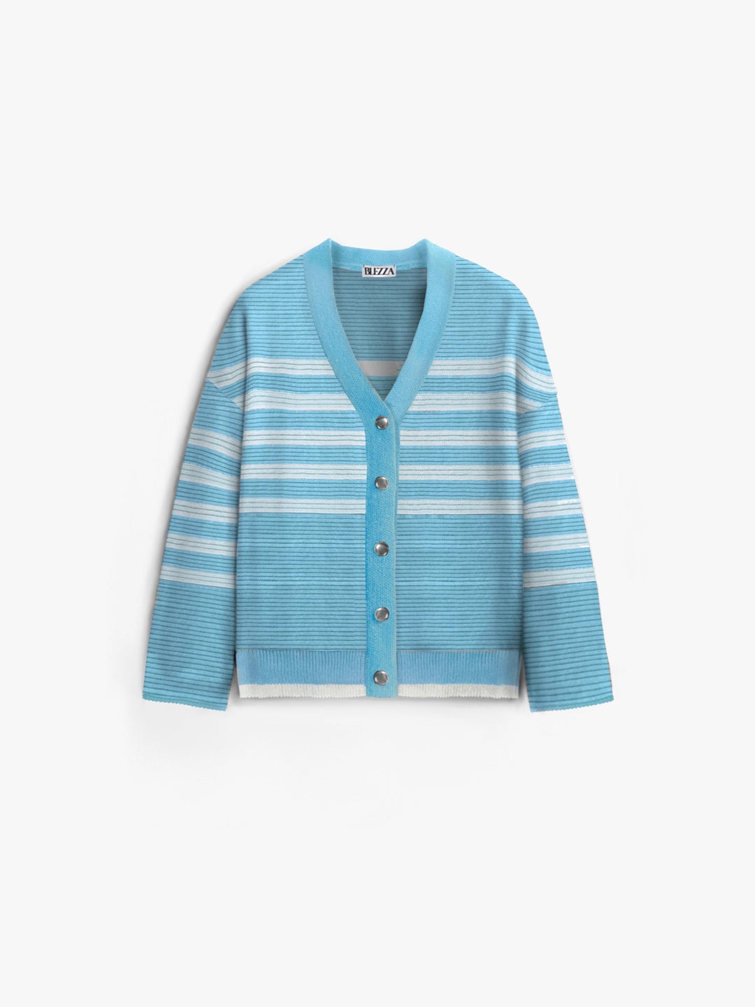 Oversize Textured Knit Cardigan - Baby Blue