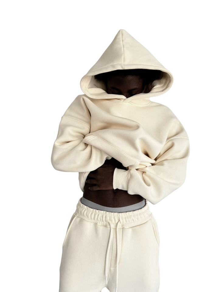 Oversize Basic Hoodie - Antique White