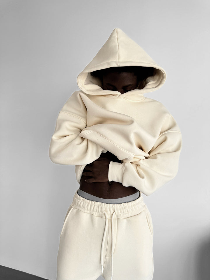 Oversize Basic Hoodie - Antique White