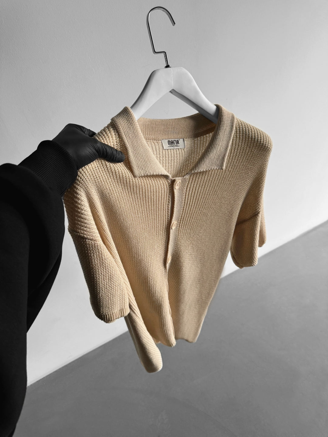 Oversize Long Knit Shirt - Silver Lining