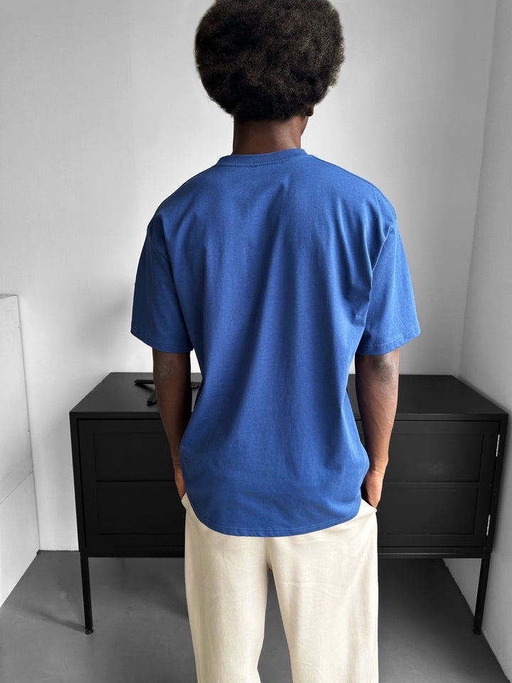 Oversize Basic T-Shirt - Navy Peony