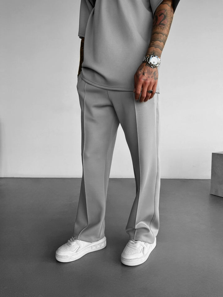 Loose Fit Diver Fabric Trousers - Grey