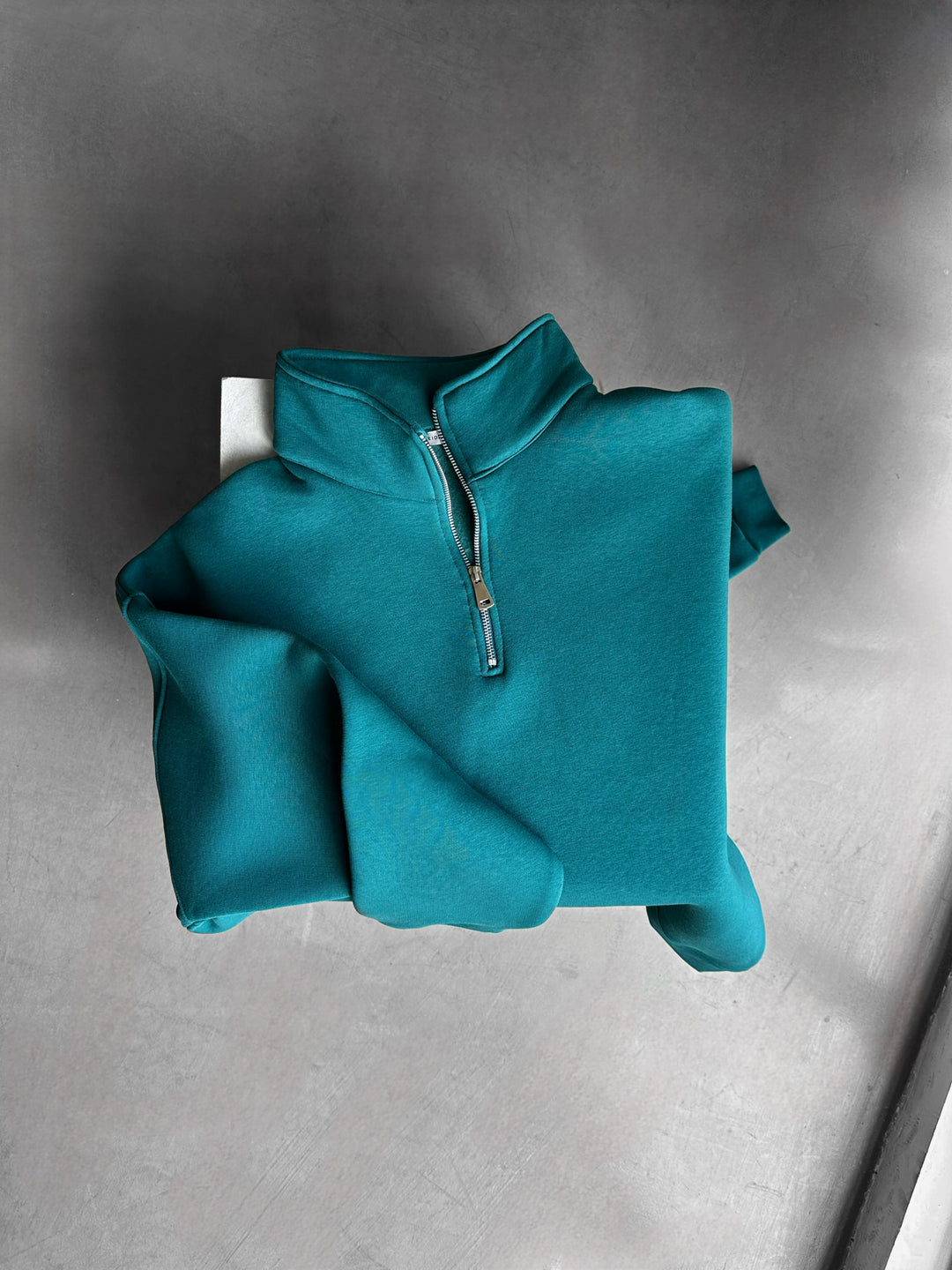 Oversize Half-Zip Polo Sweatshirt - Sea Moss