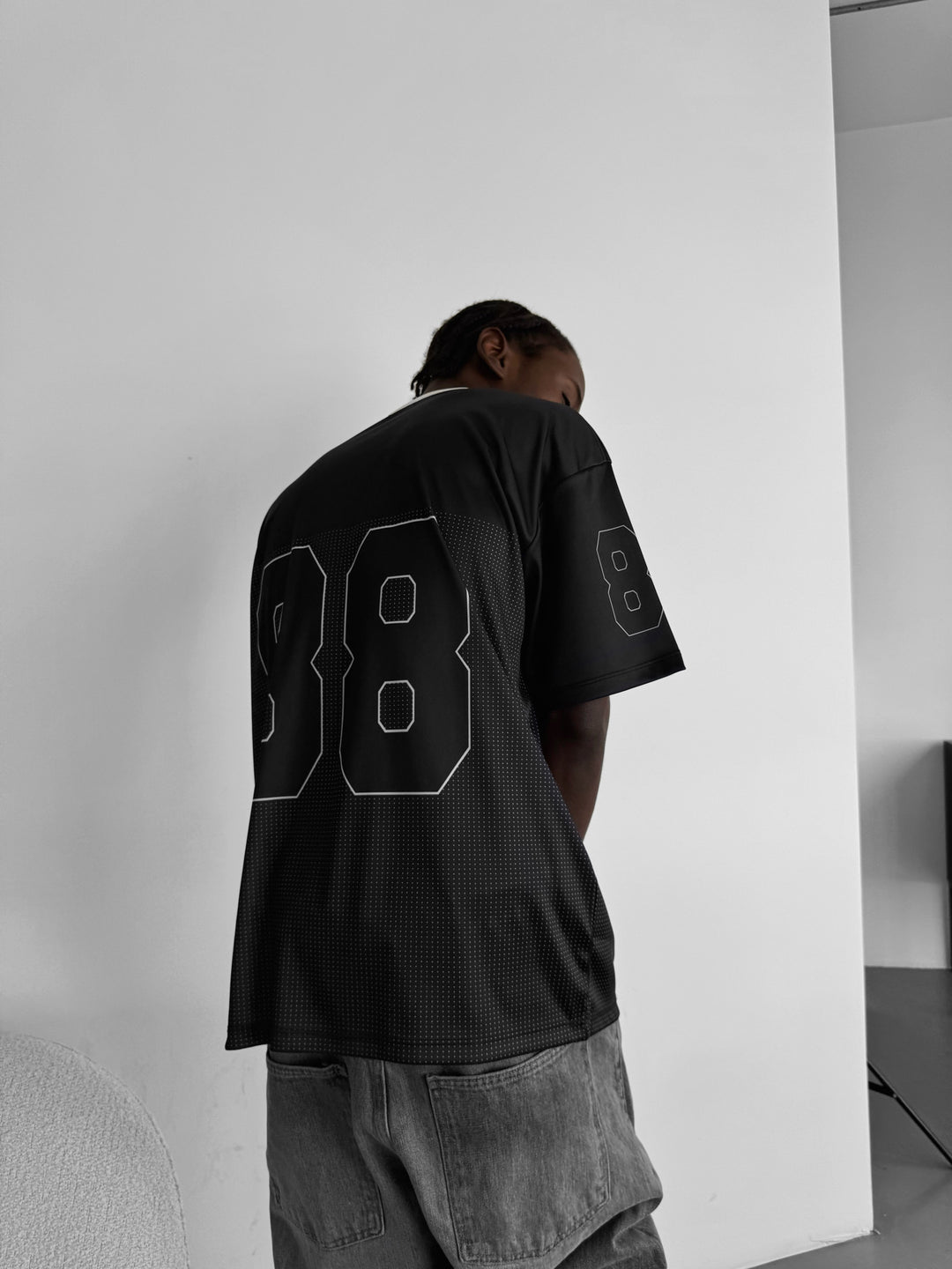 Oversize Varsity Mafia T-Shirt - Black