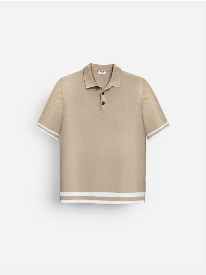 Regular Fit Knit T-shirt - Beige