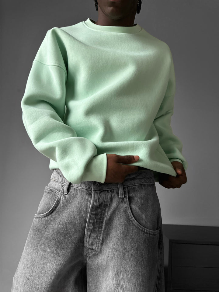 Oversize Basic Sweater - Misty Jade