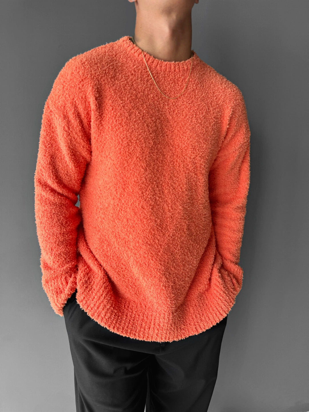 Oversize Plush Pullover - Orange