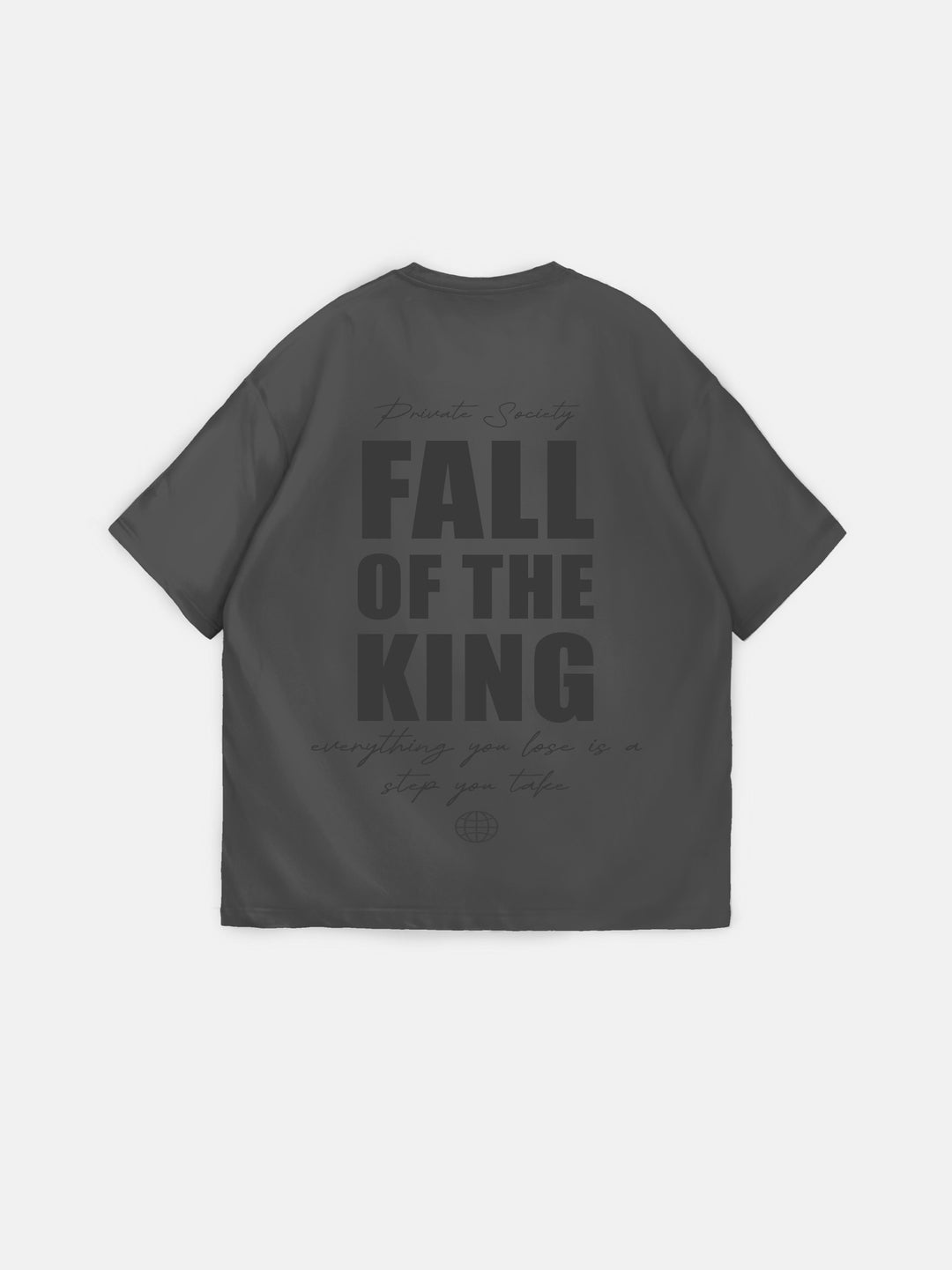 Oversize 'Fall of the King' T-shirt - Anthracite