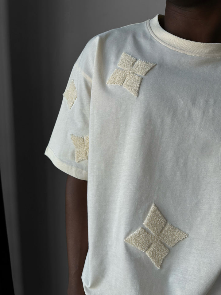 Oversize Detailed T-Shirt - Antique White