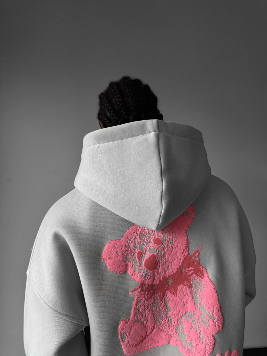 Oversize 'Les Teddys' Hoodie - Grey