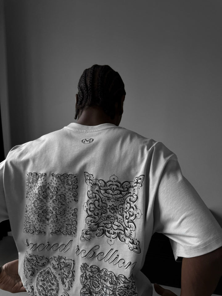 Oversize 'Sacred Rebellion' T-Shirt - Grey