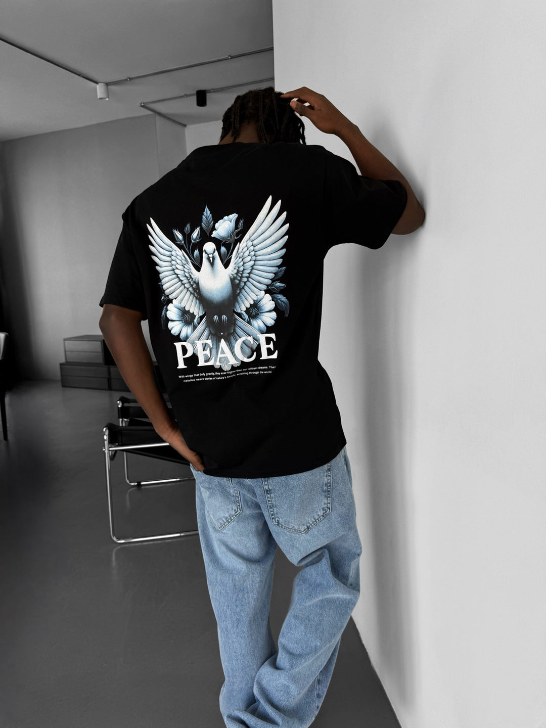 Oversize Peace T-Shirt - Black