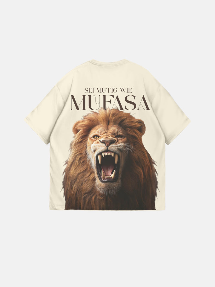 Oversize Lion T-Shirt - Antique White