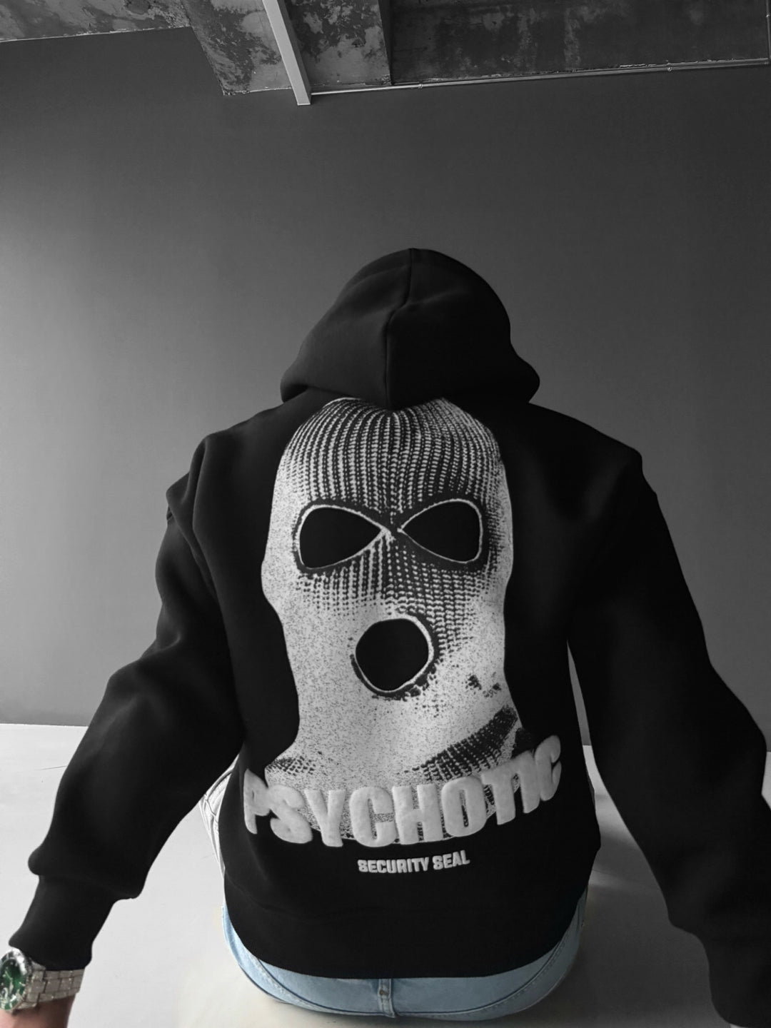 Oversize Psychotic Hoodie - Black