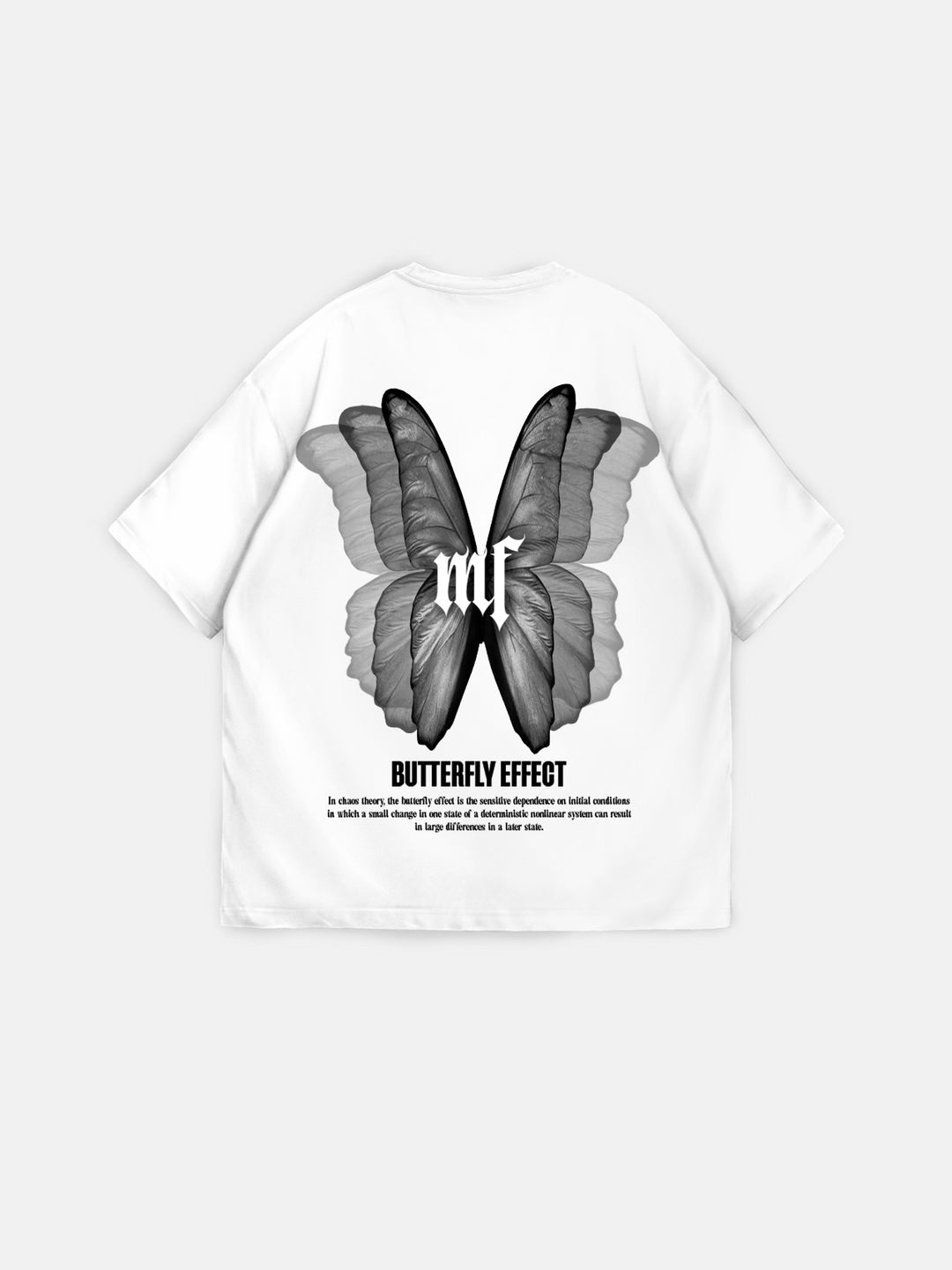 Oversize 'Butterfly Effect' T-Shirt - Ecru