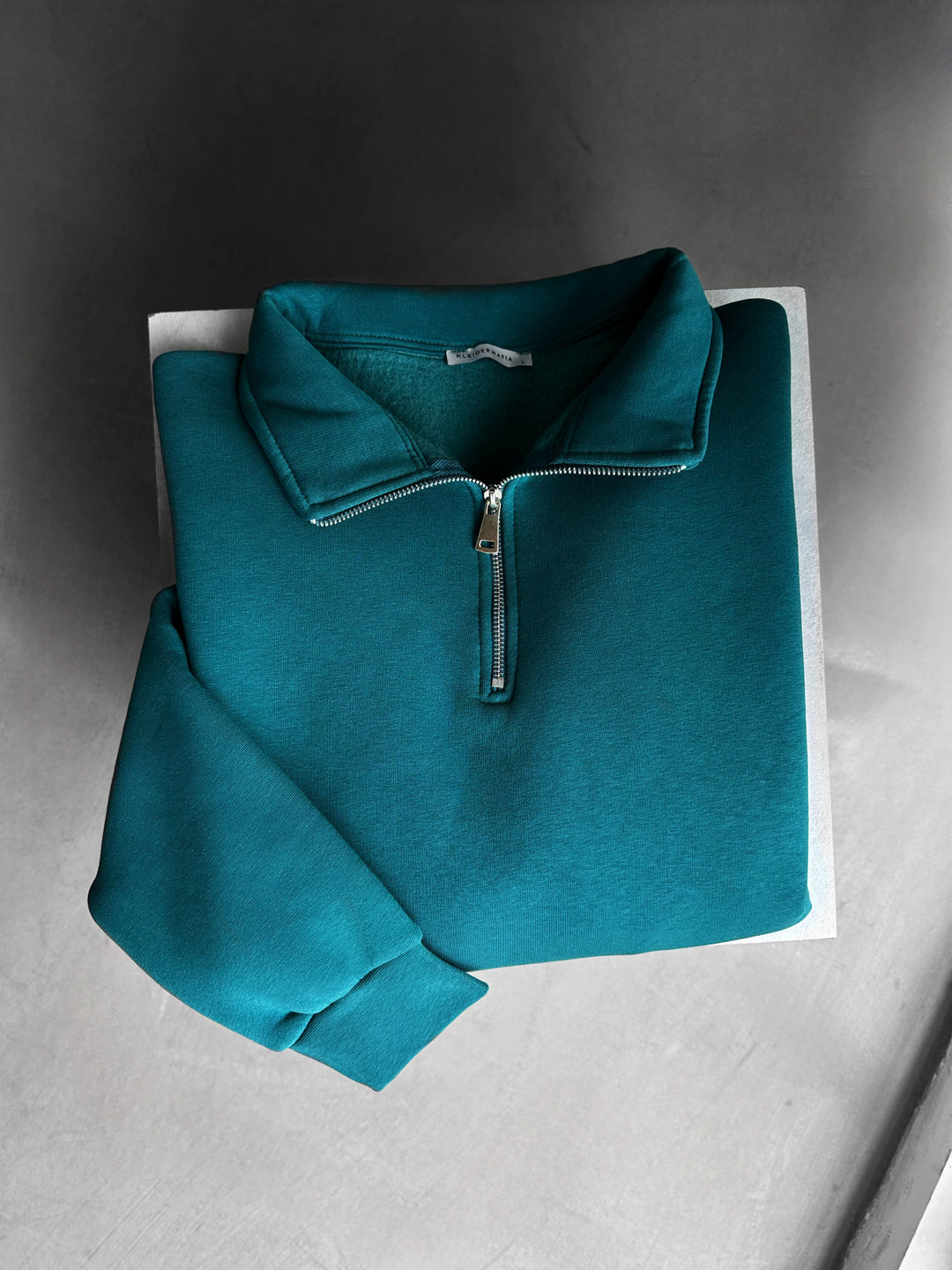 Oversize Half-Zip Polo Sweatshirt - Sea Moss