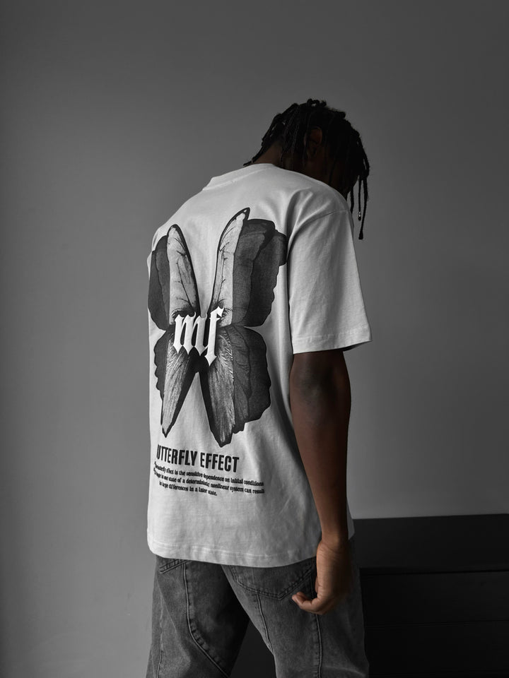 Oversize 'Butterfly Effect' T-Shirt - Grey