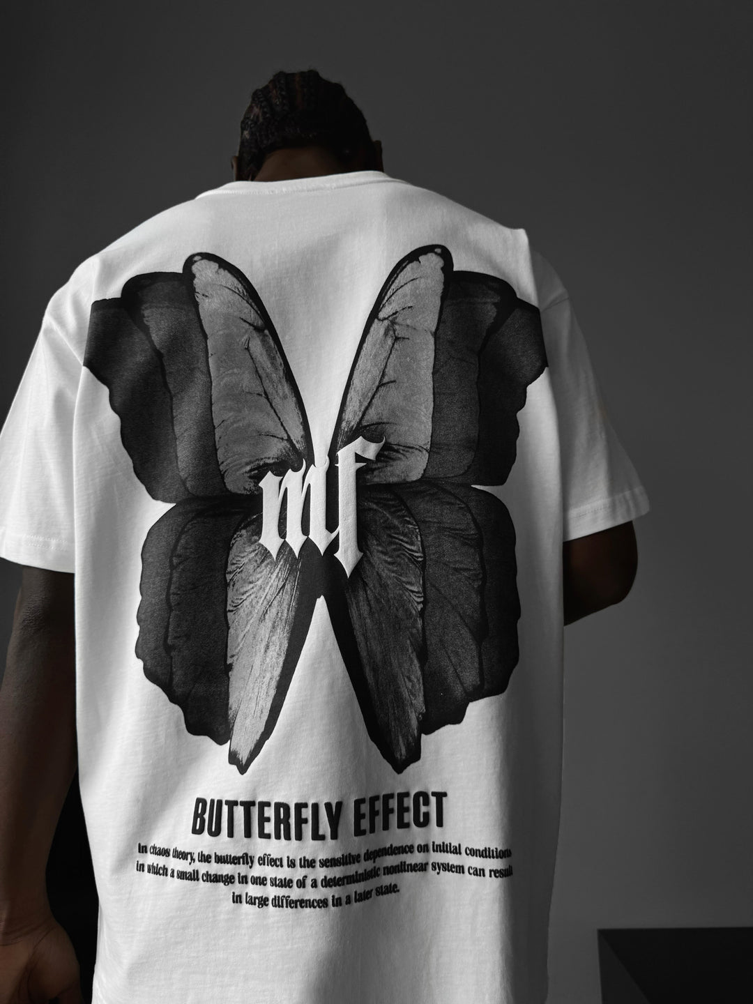 Oversize 'Butterfly Effect' T-Shirt - Ecru