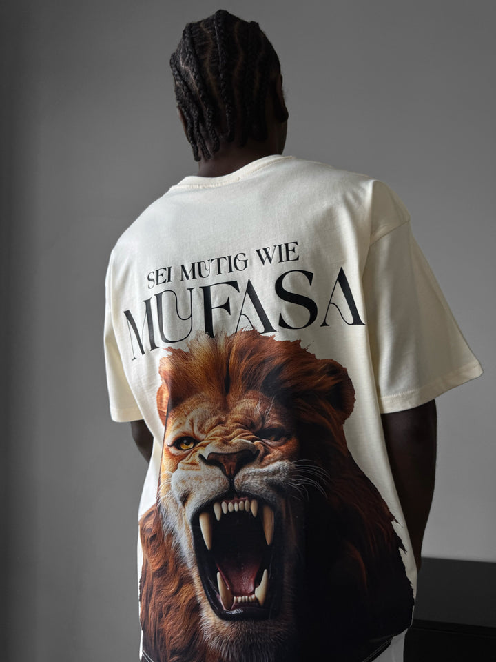 Oversize Lion T-Shirt - Antique White