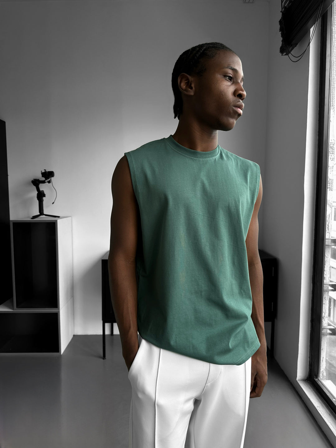 Oversize Basic Tanktop - Petrol