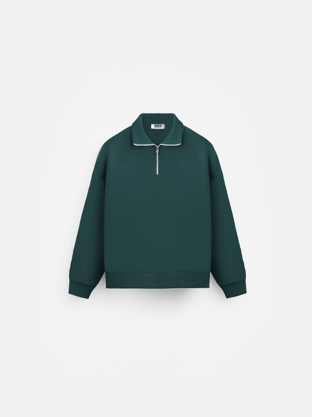 Oversize Half-Zip Polo Sweatshirt - Sea Moss