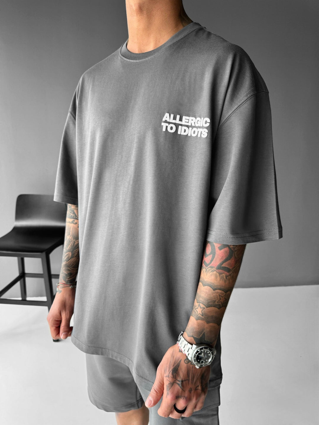 Oversize Statement T-shirt - Anthracite