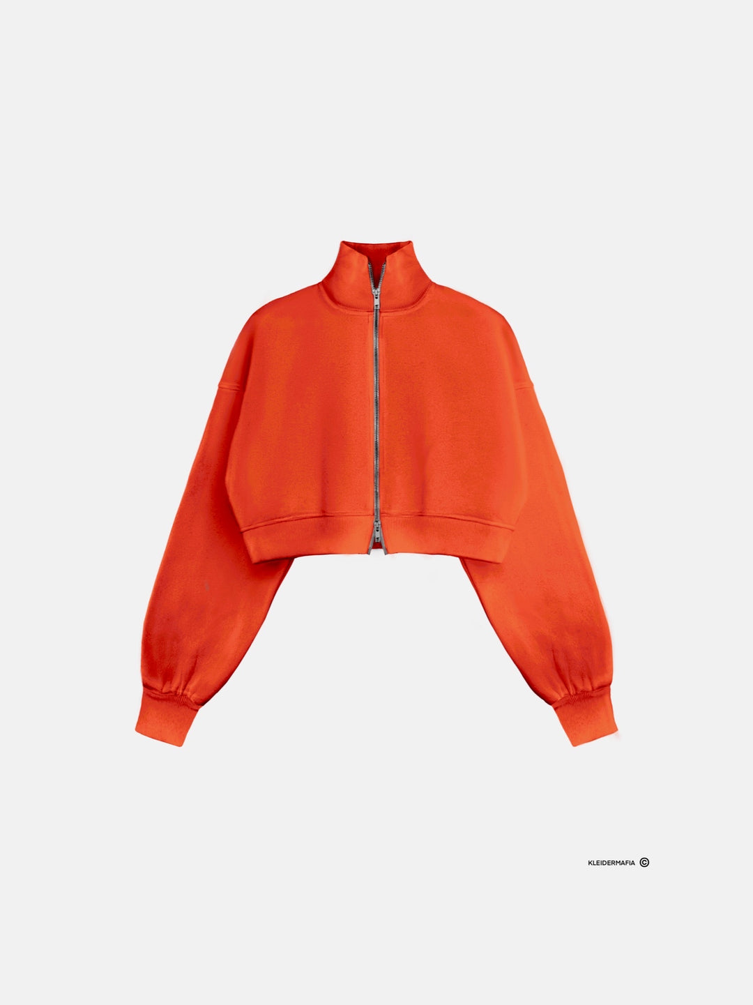 Short Women Zipper Pullover - Orange