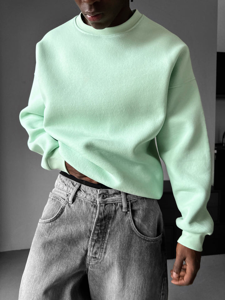 Oversize Basic Sweater - Misty Jade