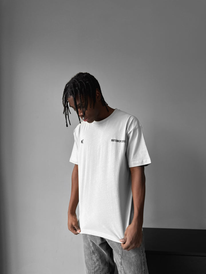 Oversize 'Butterfly Effect' T-Shirt - Grey