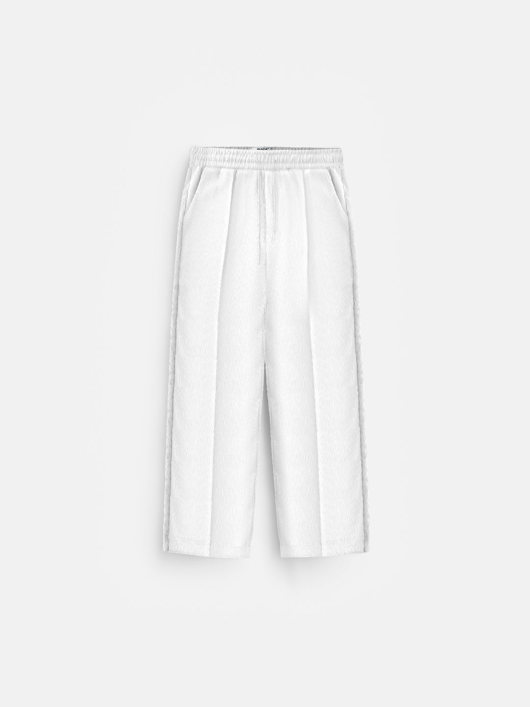 Loose Fit Textured Seam Trousers - White