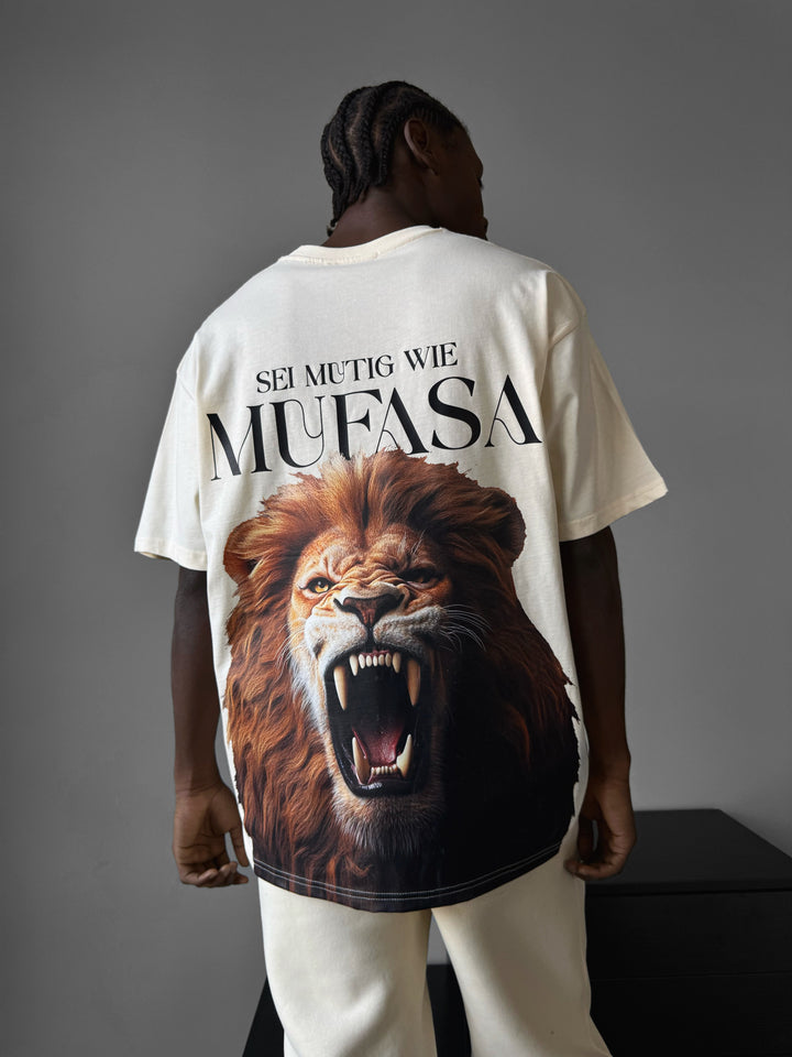 Oversize Lion T-Shirt - Antique White